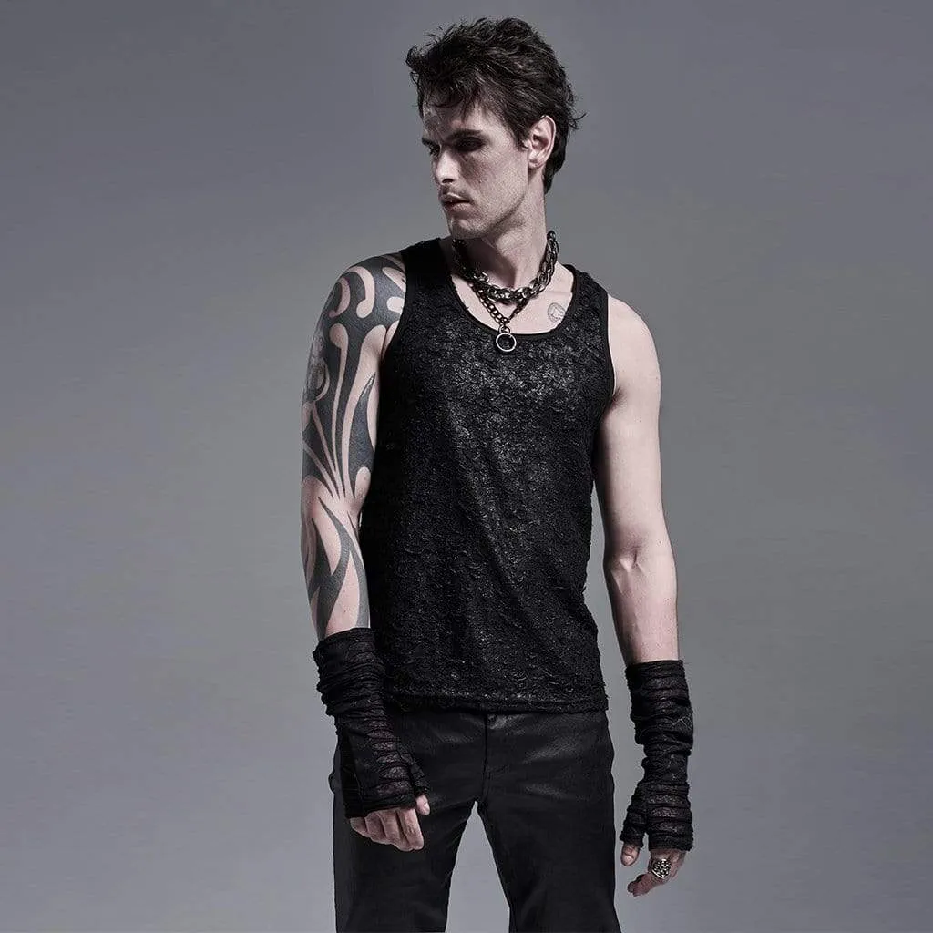 Men's Gothic Ripped Long Gloves