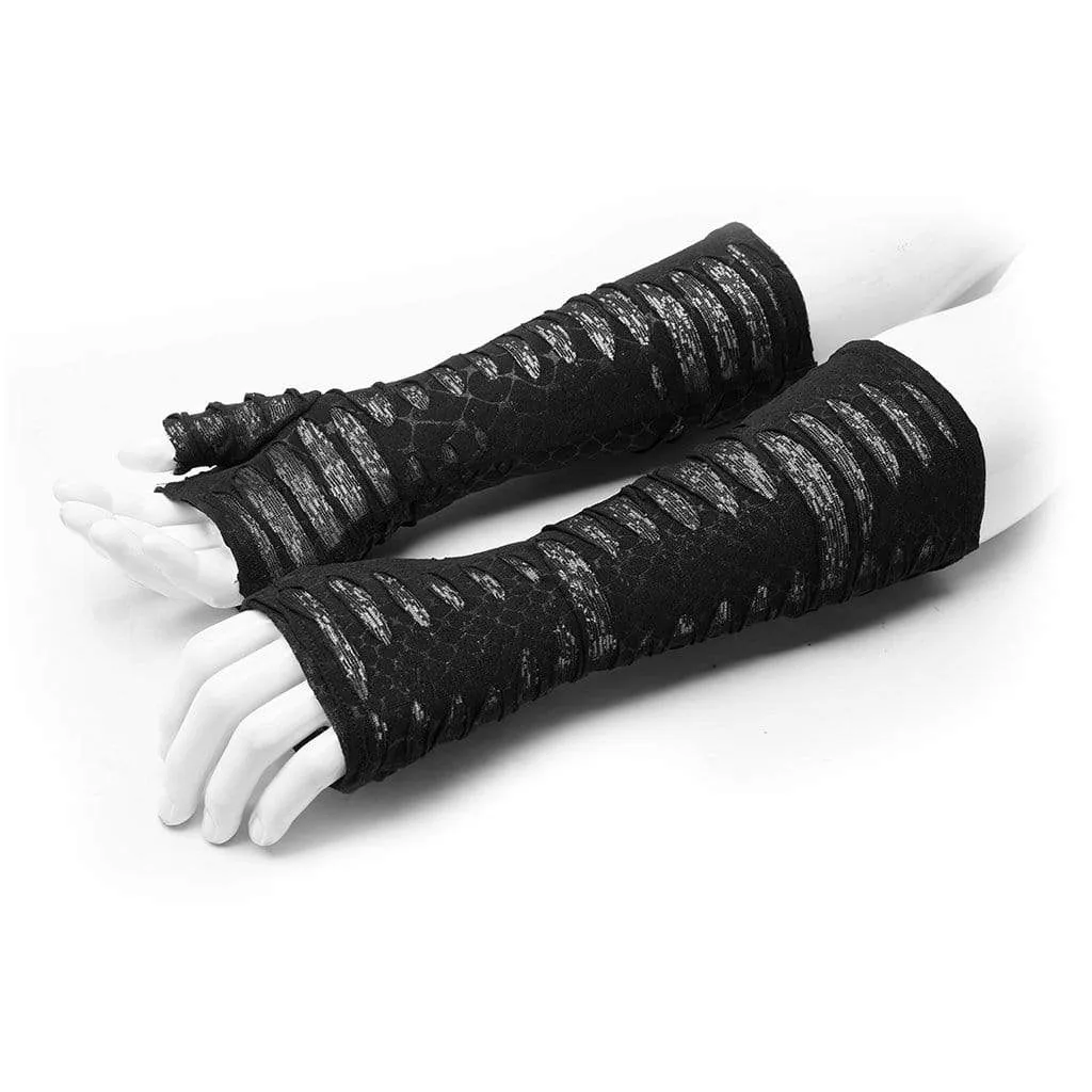 Men's Gothic Ripped Long Gloves