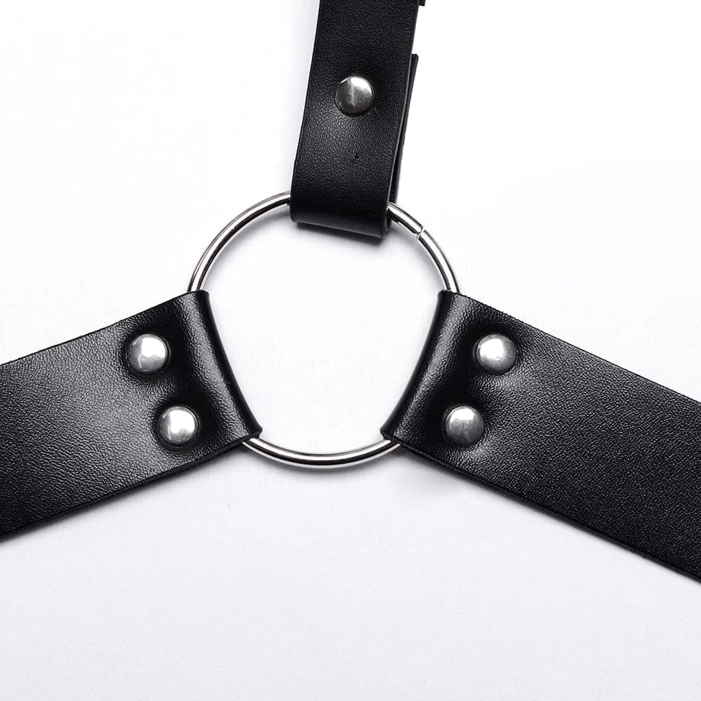 Men's Punk Crossed Faux Leather Harness