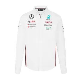 Mercedes AMG Petronas F1 2024 Men's Team Button Down Shirt - White