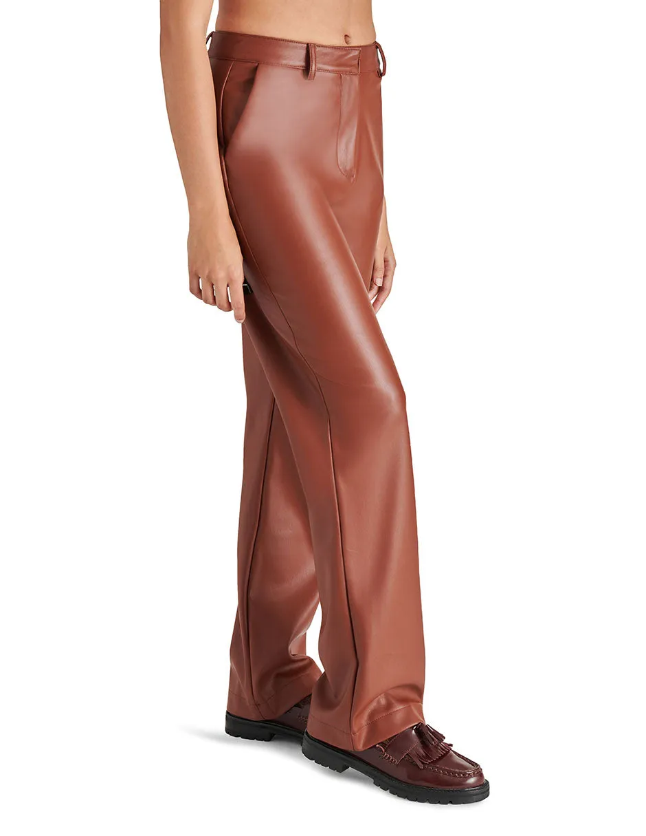 MERCER FAUX LEATHER PANT COGNAC