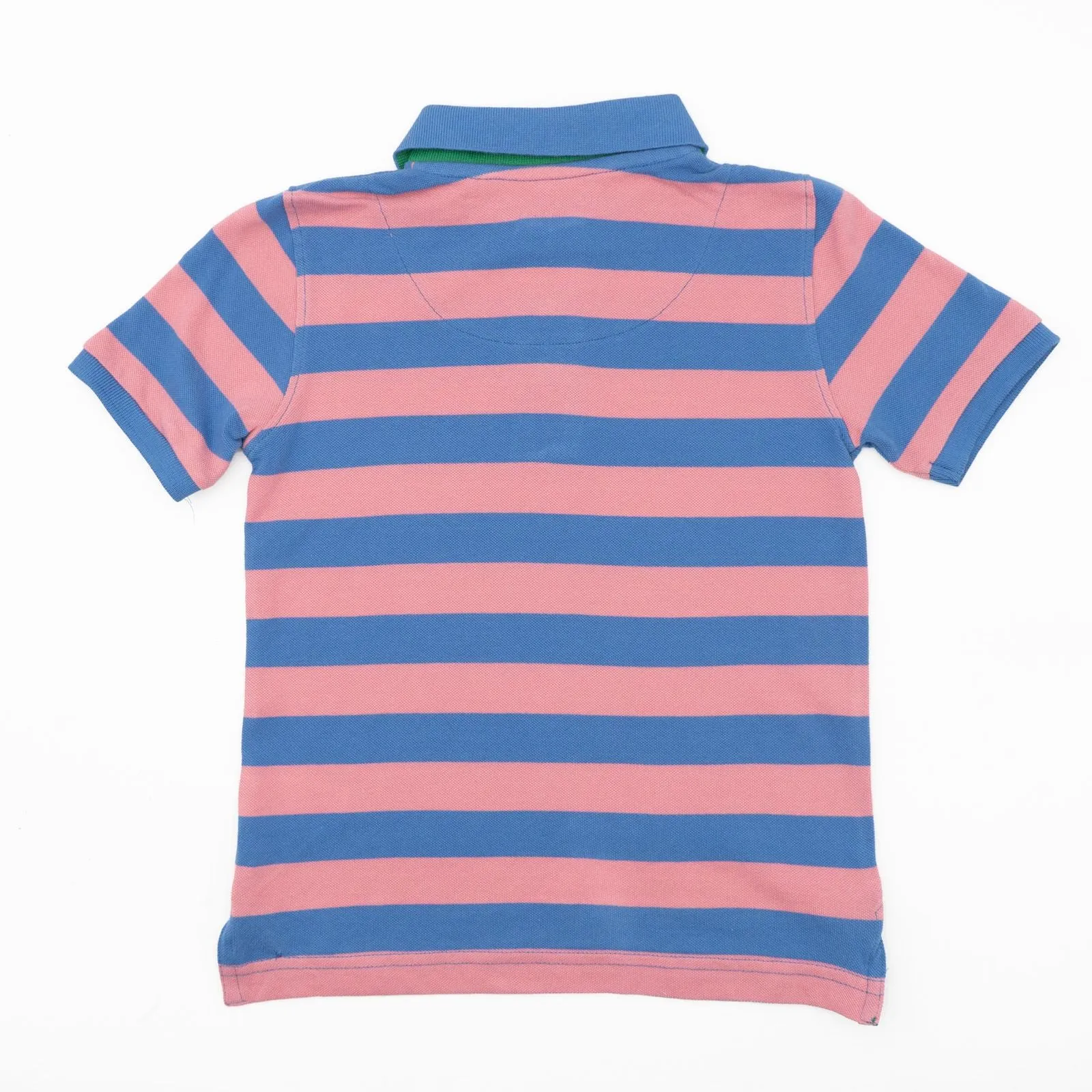 Mini Boden Boys Blue Striped Casual Short Sleeve Polo Shirts