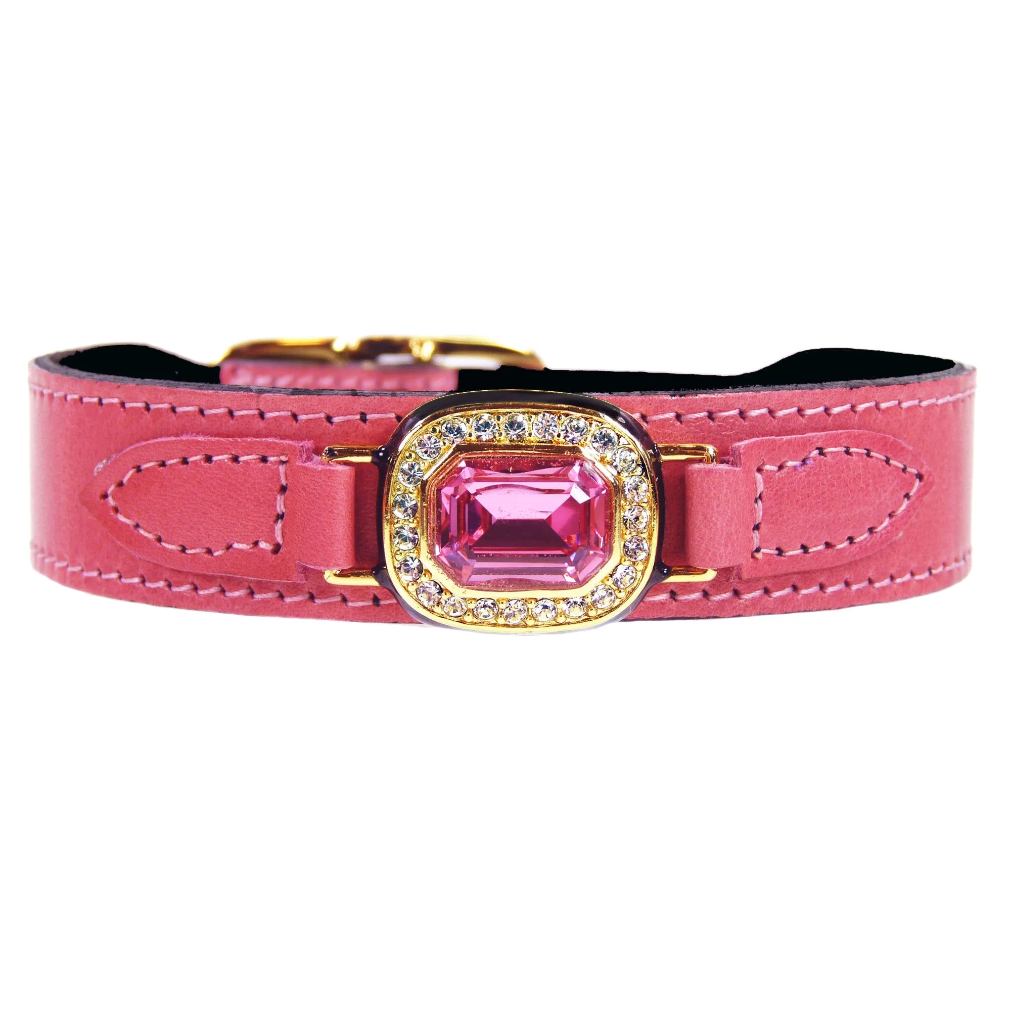 Octagon Dog Collar in Petal Pink, Rose & Gold