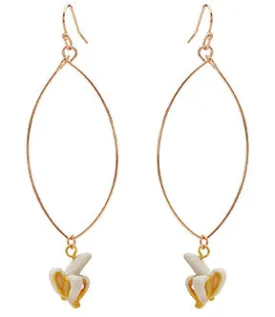 Oval Drop Banana Earrings