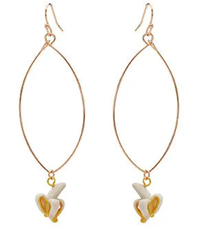 Oval Drop Banana Earrings