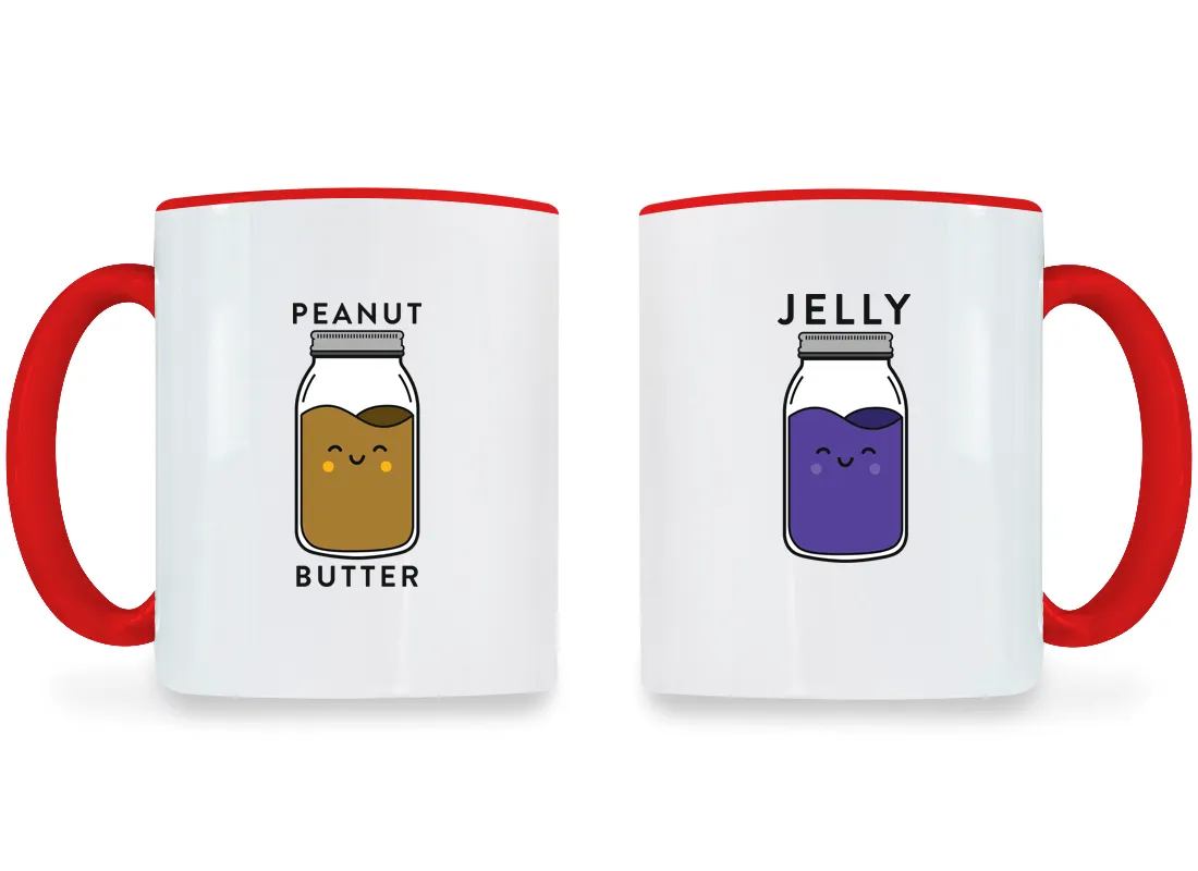 Peanut Butter & Jelly - Couple Coffee Mugs