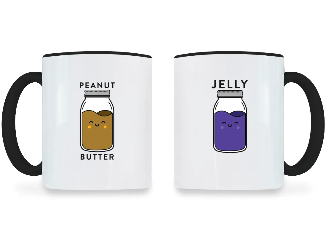 Peanut Butter & Jelly - Couple Coffee Mugs