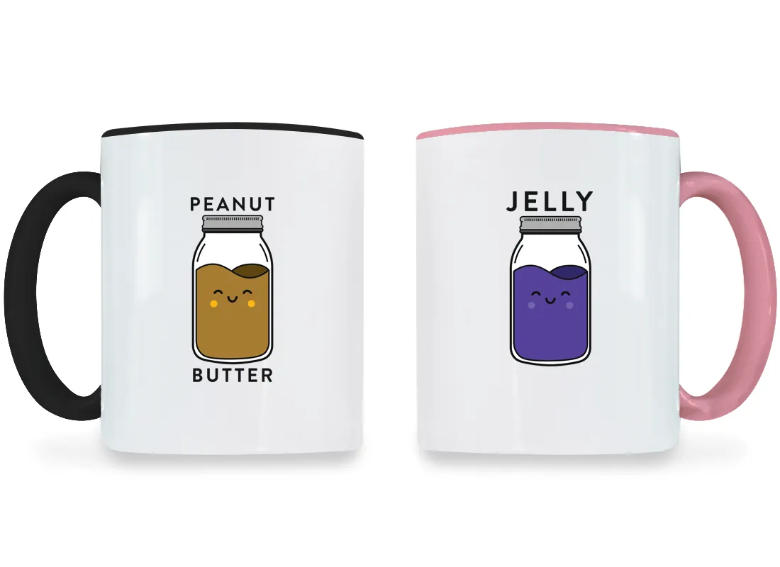 Peanut Butter & Jelly - Couple Coffee Mugs