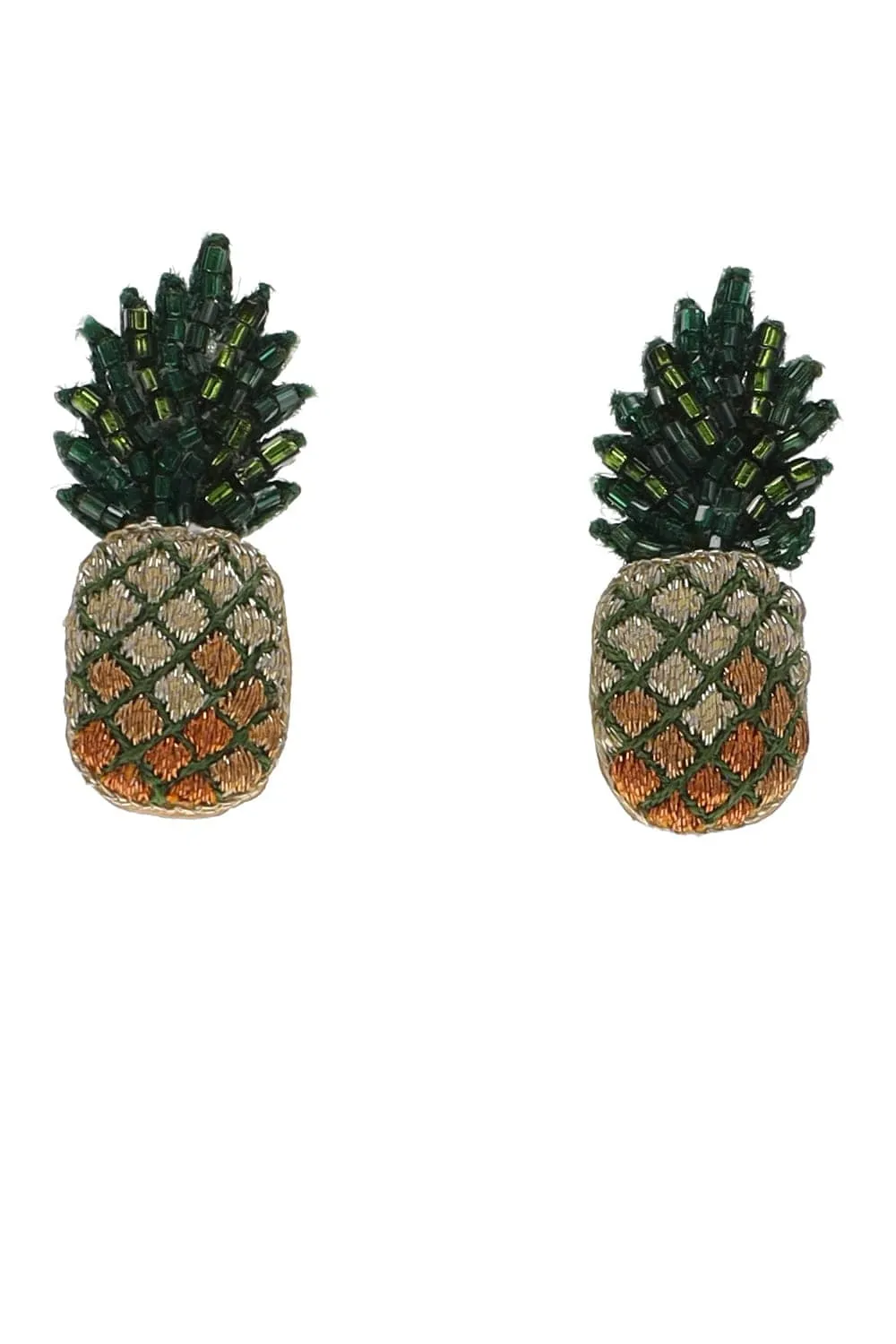 Pineapple Beaded Stud Earrings