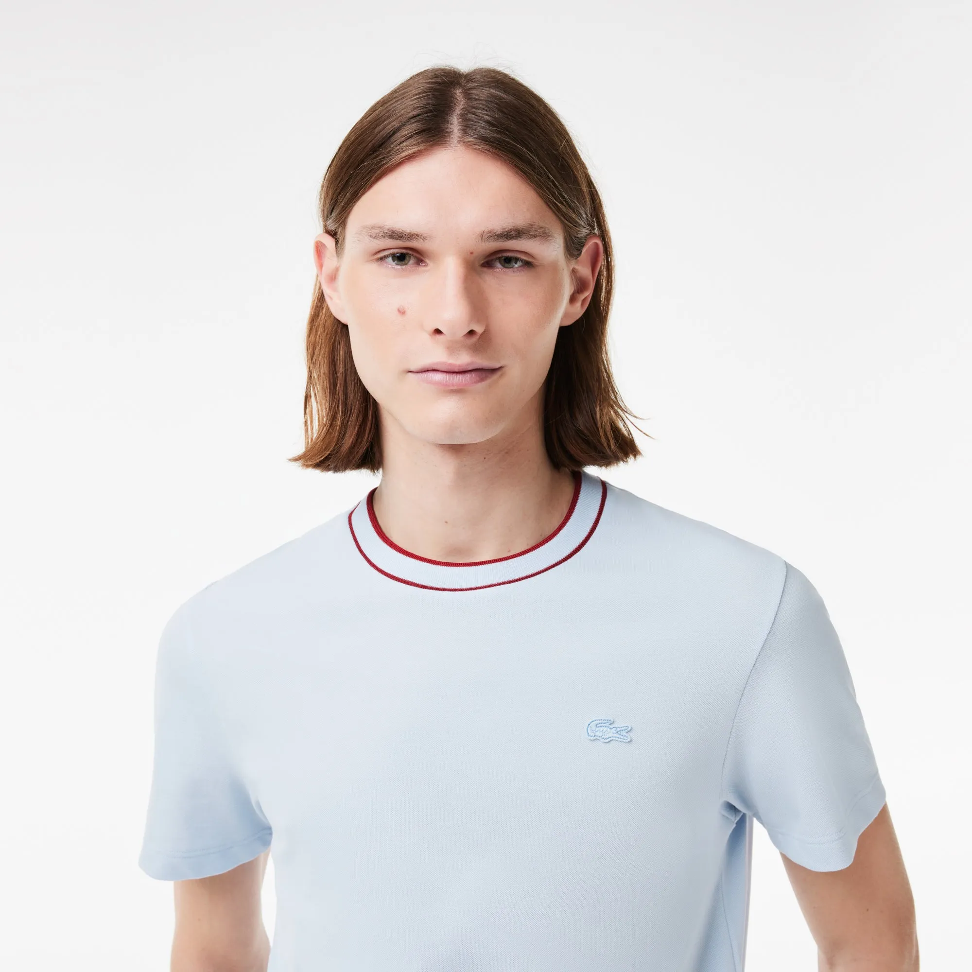 Piqué Stripe Collar T-shirt