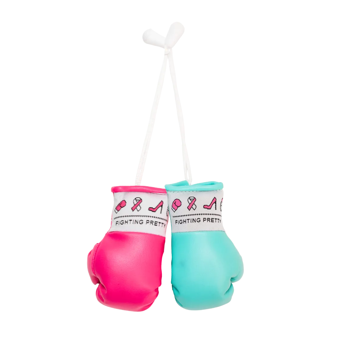 Previvor Fighting Pretty Mini Boxing Gloves -Pink & Teal