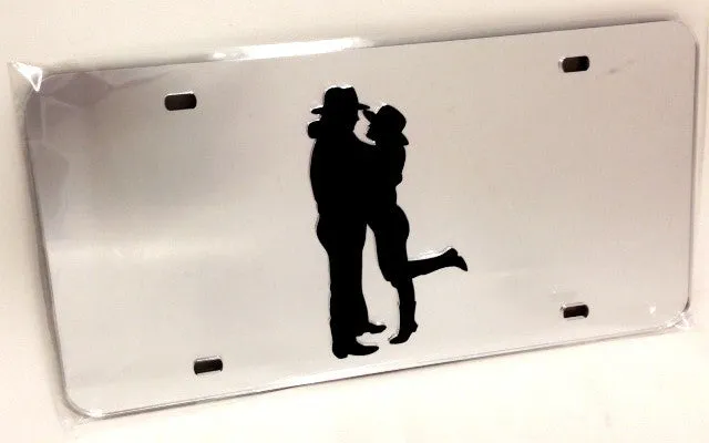 "Cowboy Couple" Mirrored License Plate Light