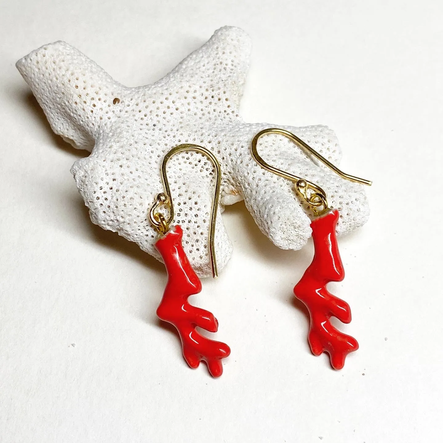 Red Coral Earrings