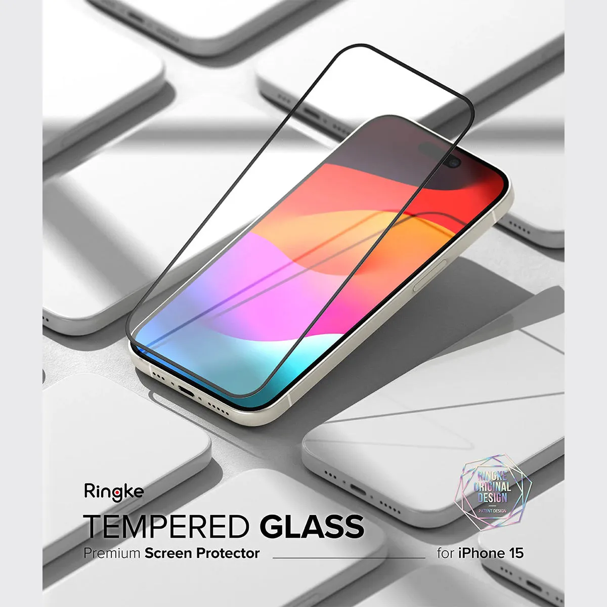 Ringke iD Full Glass Screen Protector for iPhone 15 Series