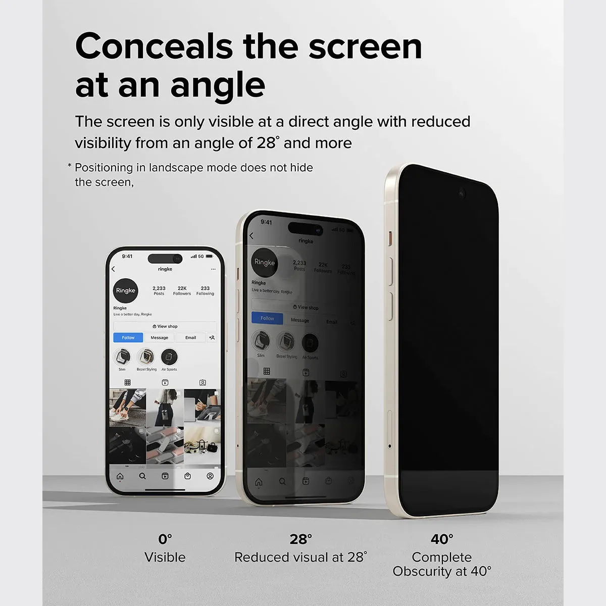 Ringke Privacy Glass Screen Protector for iPhone 15 Series