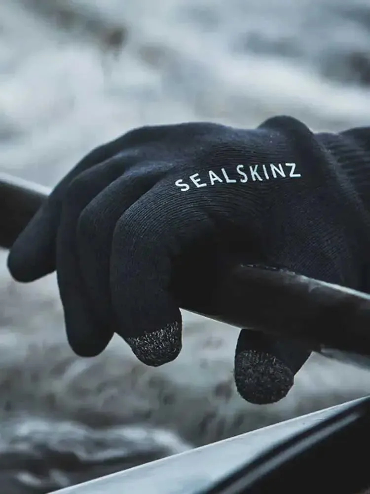 SEALSKINZ Anmer Gloves - Waterproof All Weather Ultra Grip Knitted Glove - Black