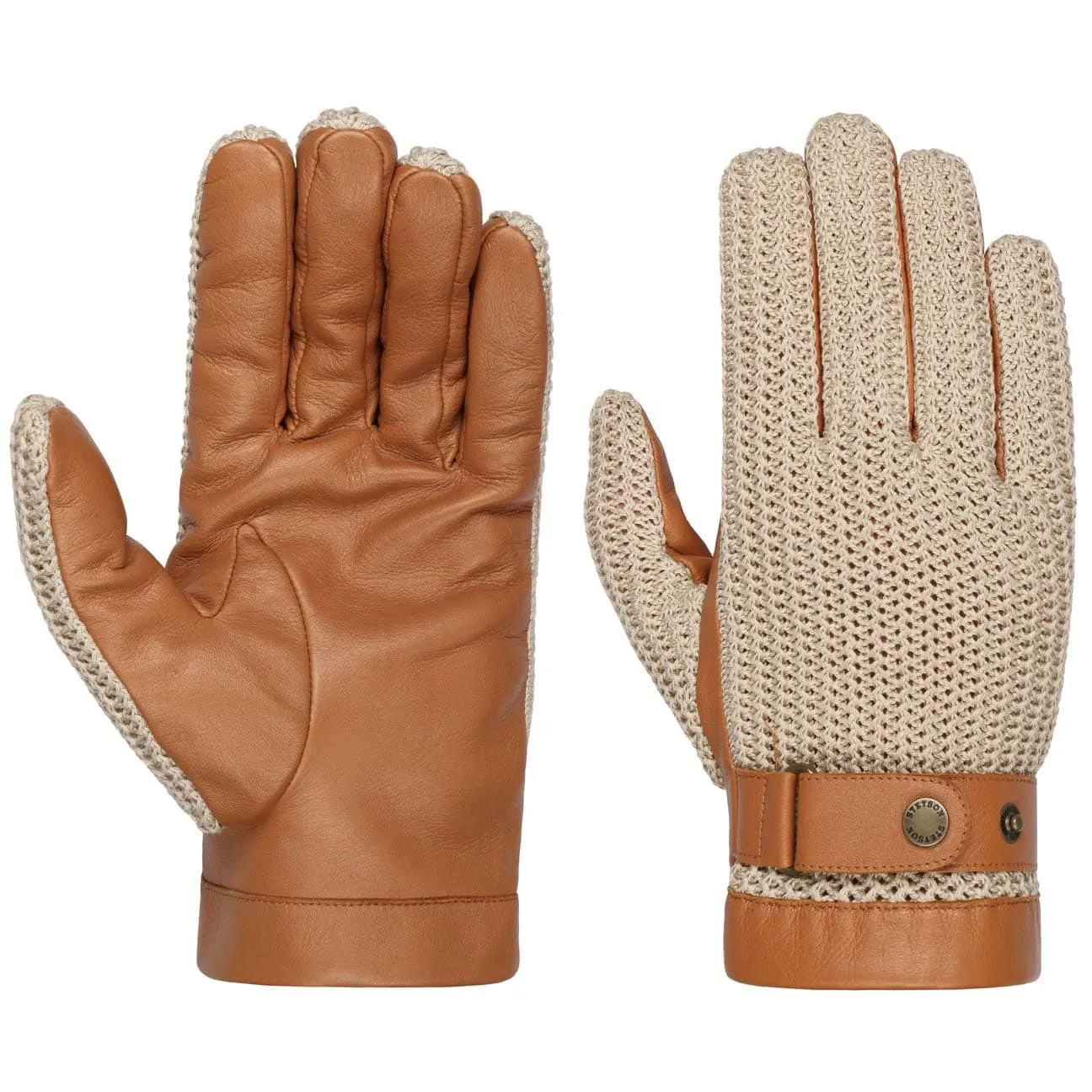 Sheep Nappa Leather & Knit Gloves by Stetson