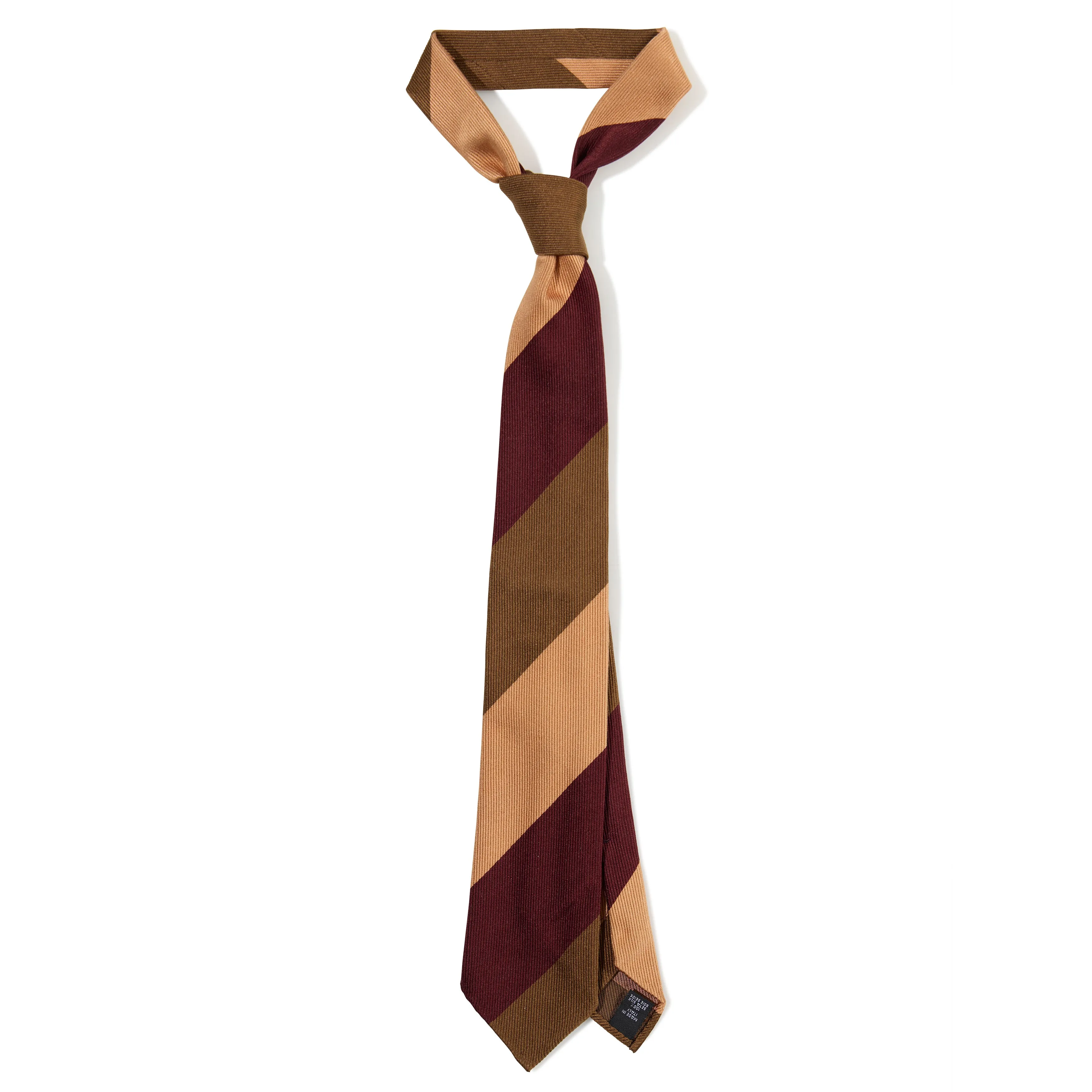 Silk Block Stripe Three-Fold Tie