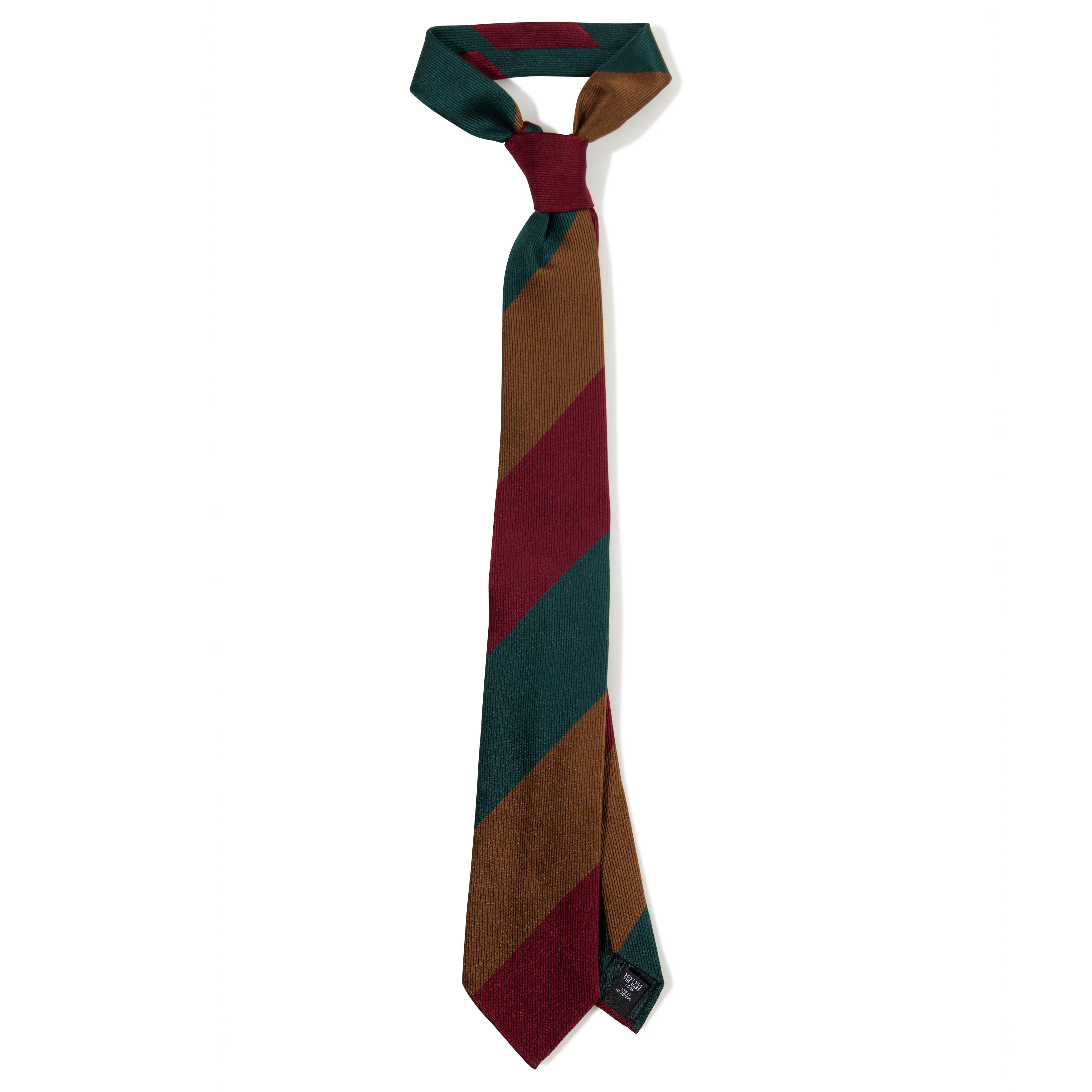 Silk Block Stripe Three-Fold Tie