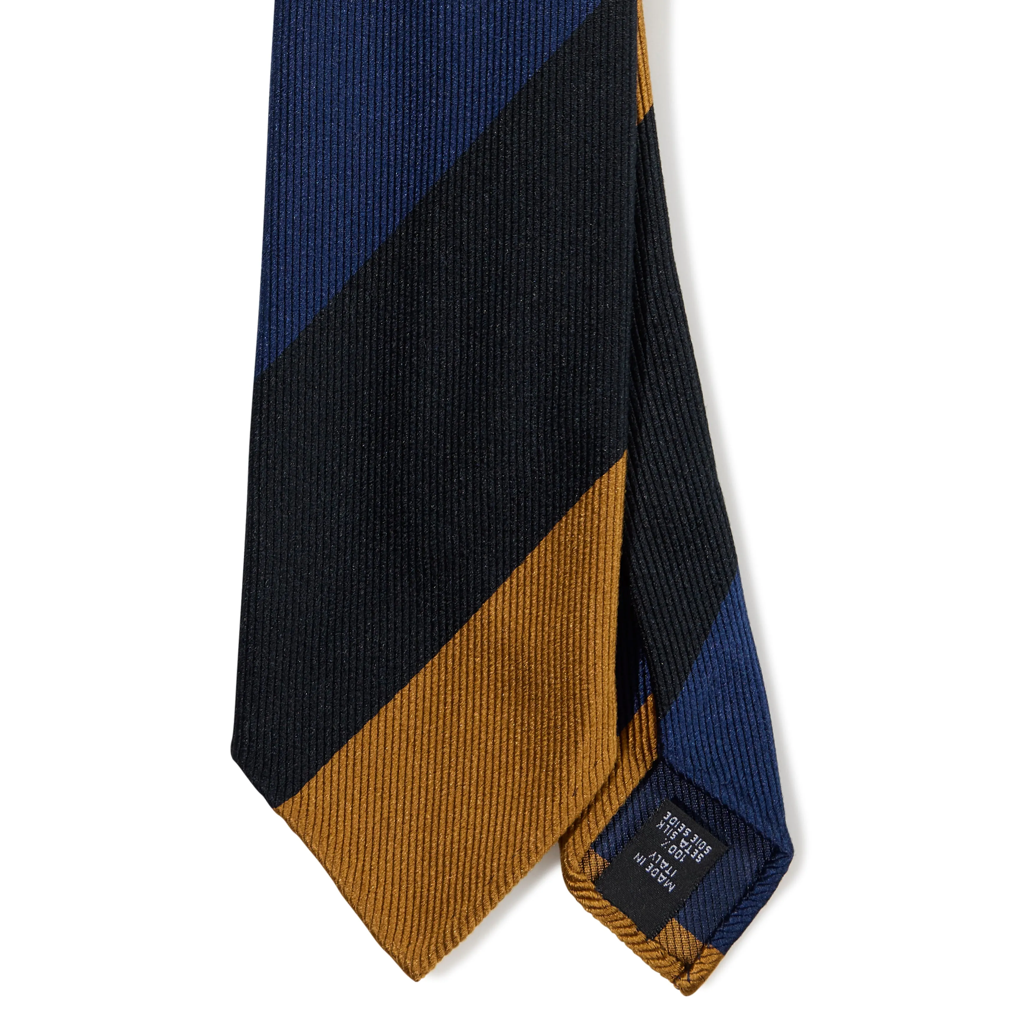 Silk Block Stripe Three-Fold Tie