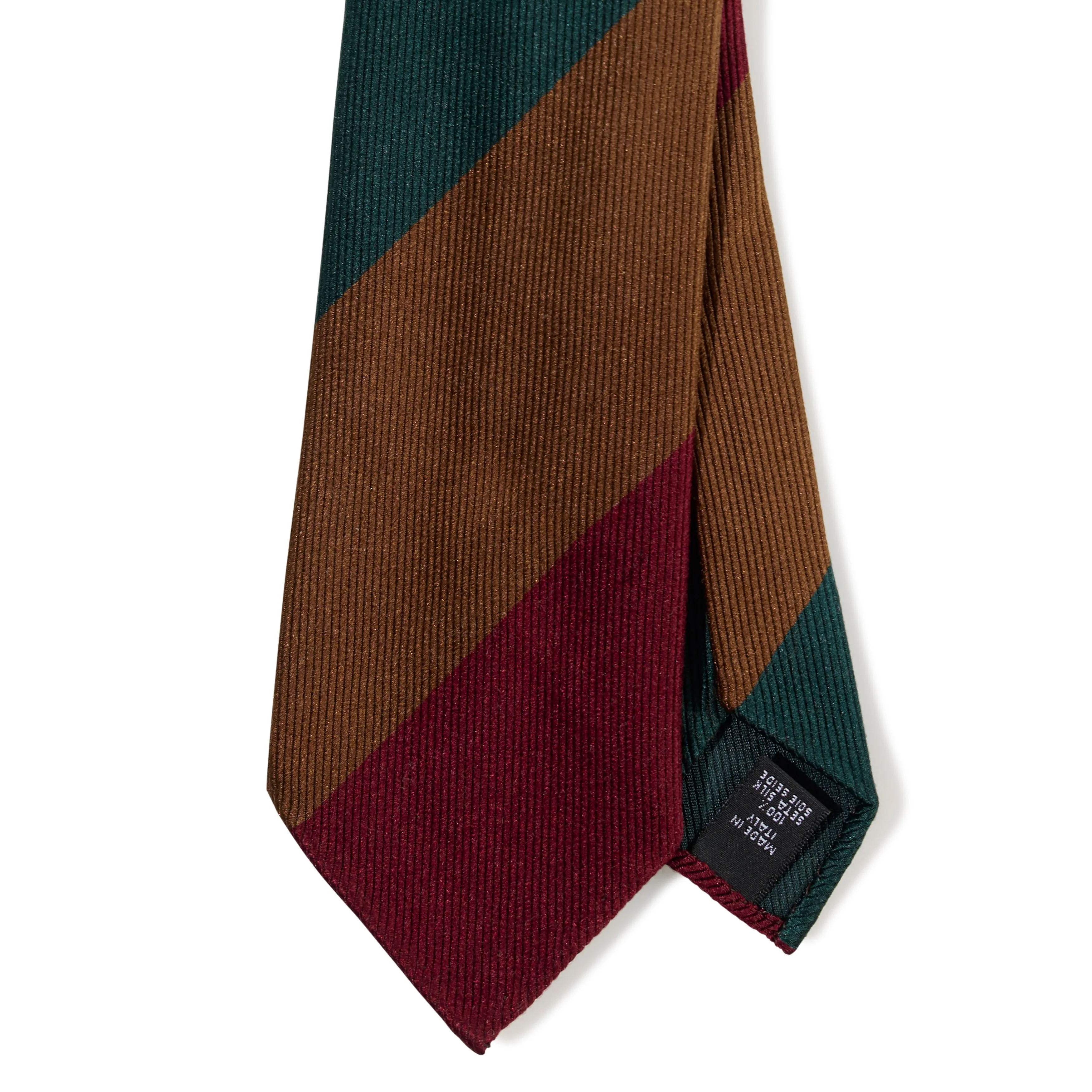 Silk Block Stripe Three-Fold Tie