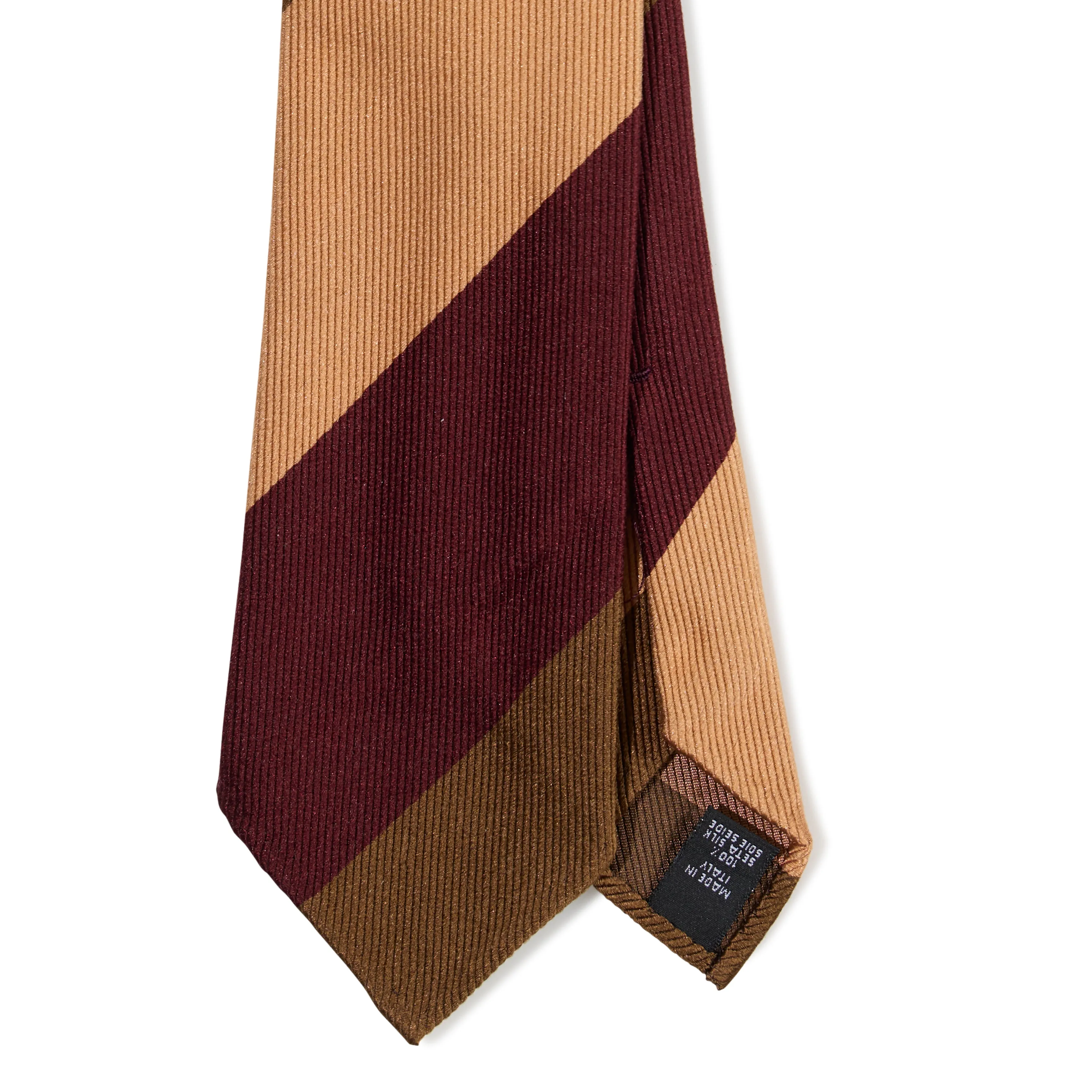 Silk Block Stripe Three-Fold Tie