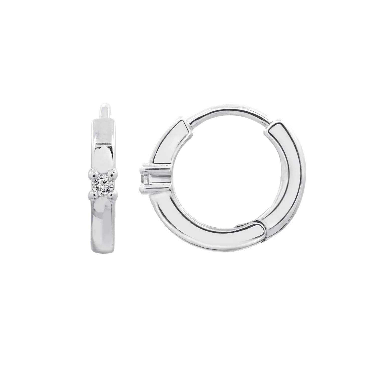 Single Zirconia Mini Hoop Earrings