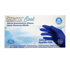 SkinTx Cool Nitrile Powder Free Exam Gloves