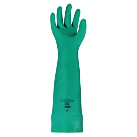 SOLVEX 37-185 GRN 22 MILUNL 17.75" NIT - 37-185 Nitrile Gloves, Gauntlet Cuff, Unlined, Green, 22 mil