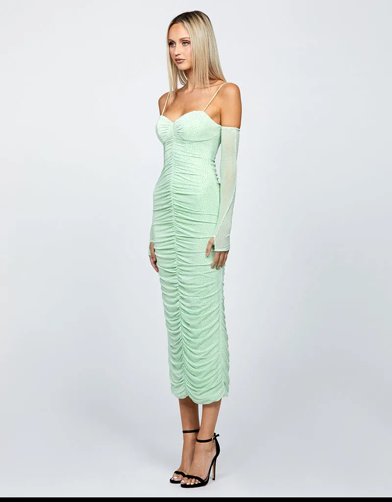 STARRY NIGHT SLEEVED MIDI MINT BL66D02S