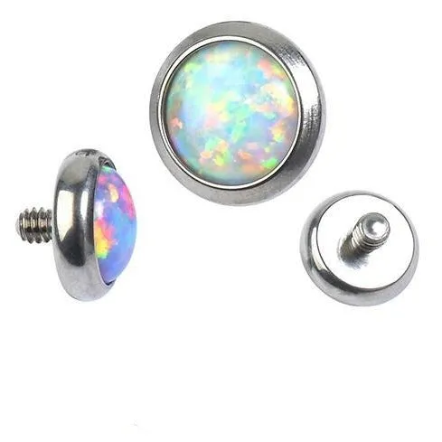 Steel Imitation Flat Opal Internally Threaded Top