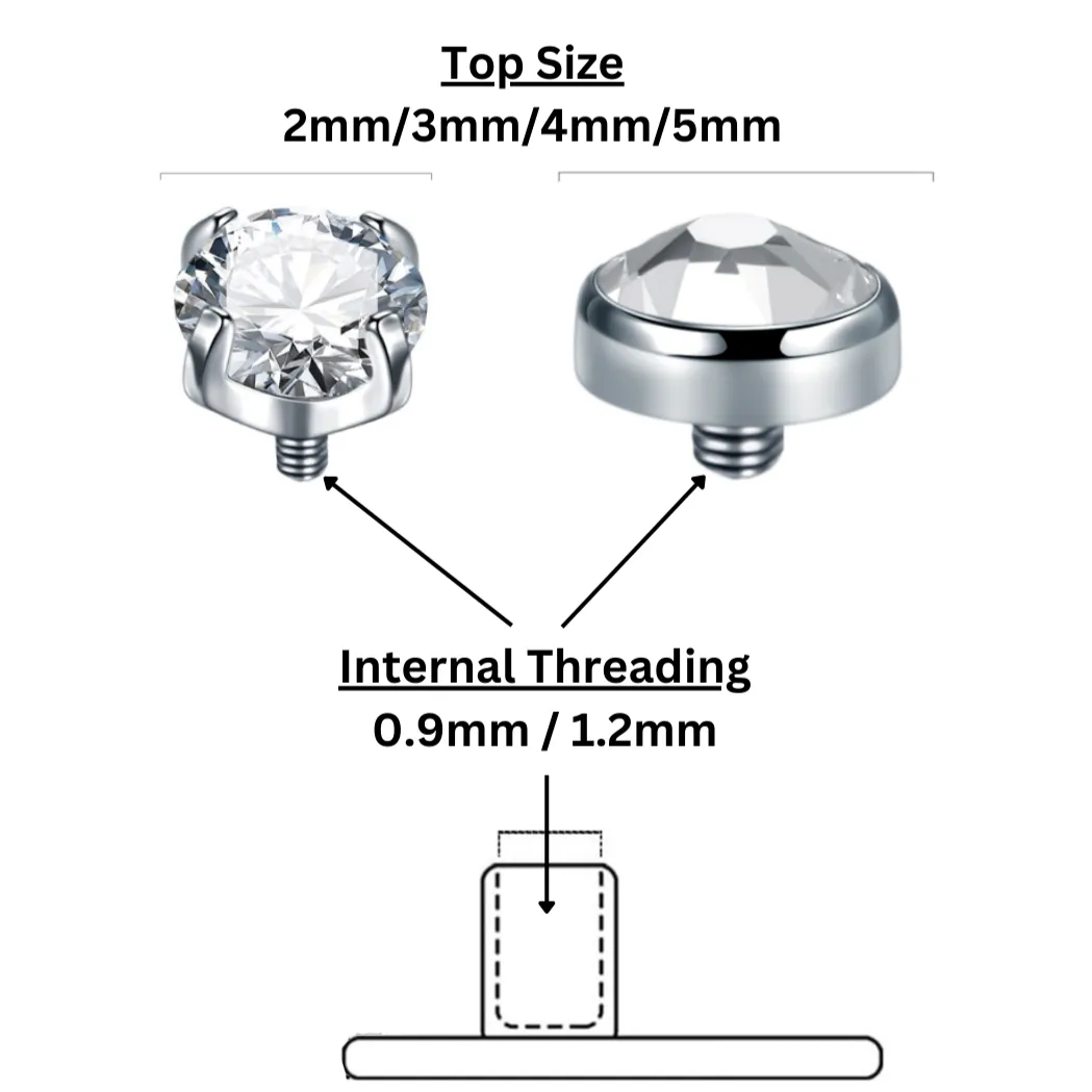 Steel Imitation Flat Opal Internally Threaded Top