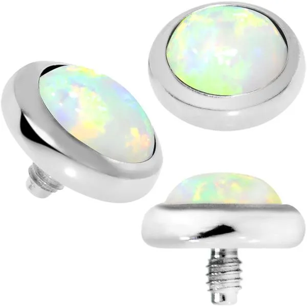 Steel Imitation Flat Opal Internally Threaded Top