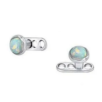 Steel Imitation Flat Opal Internally Threaded Top