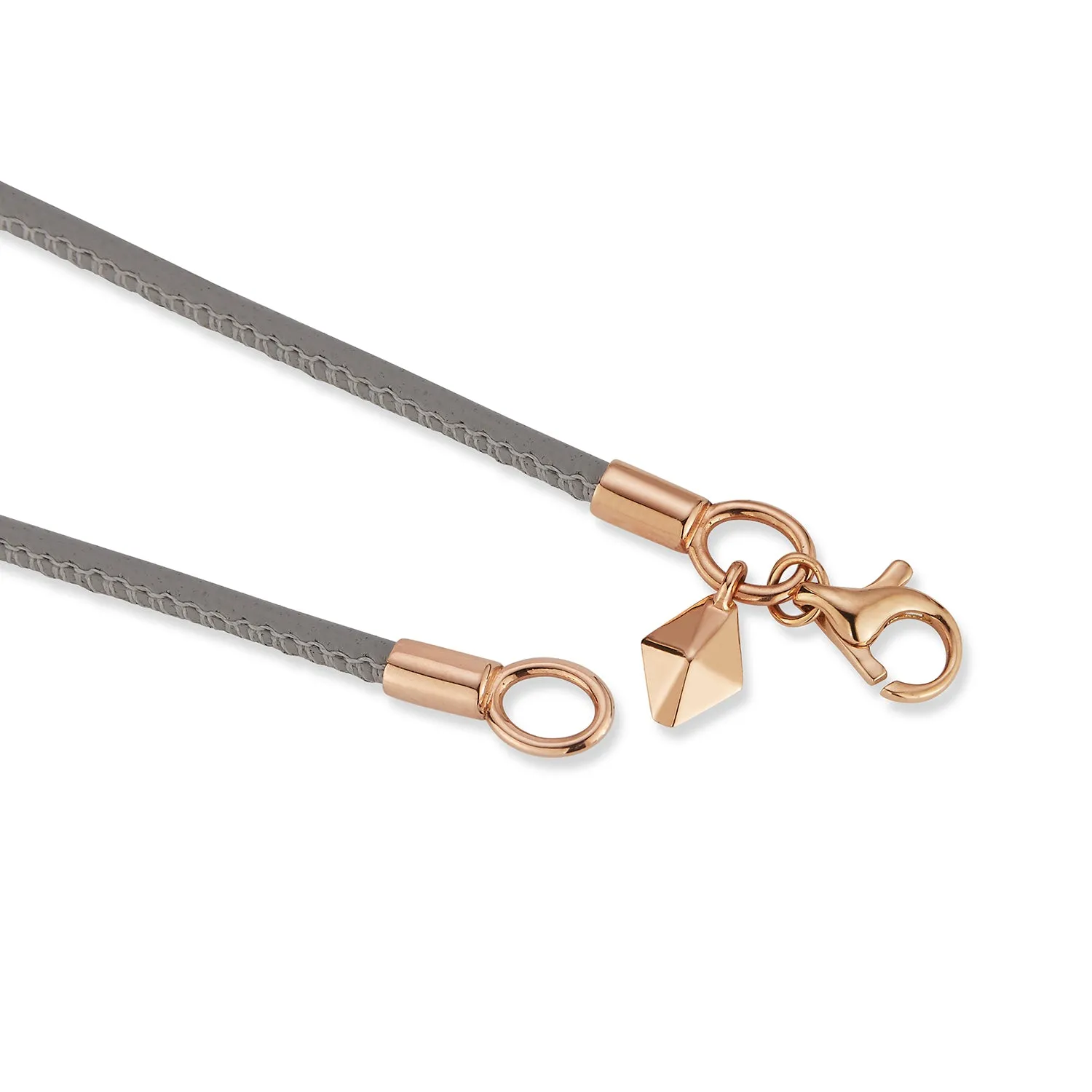 SYDNEY NAPA LEATHER CORD WITH 18K ROSE GOLD CLASP