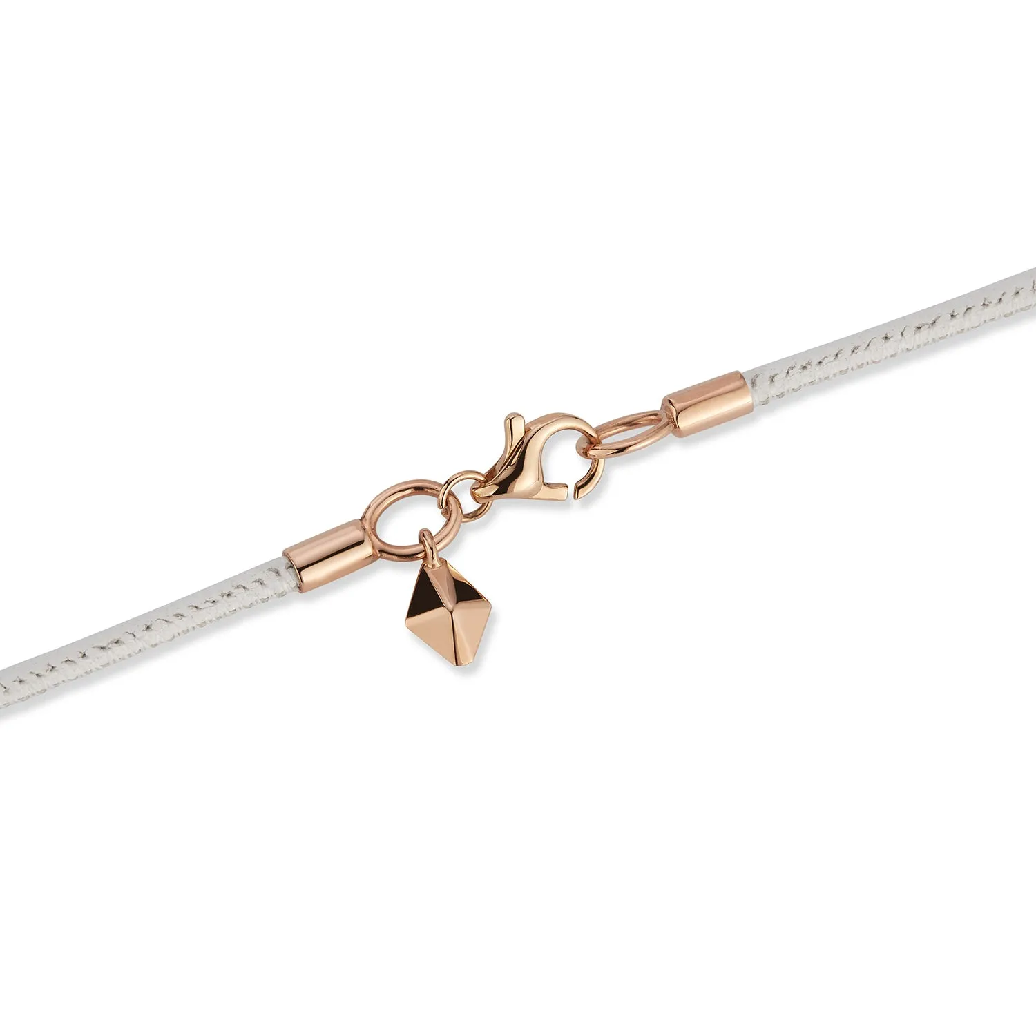 SYDNEY NAPA LEATHER CORD WITH 18K ROSE GOLD CLASP