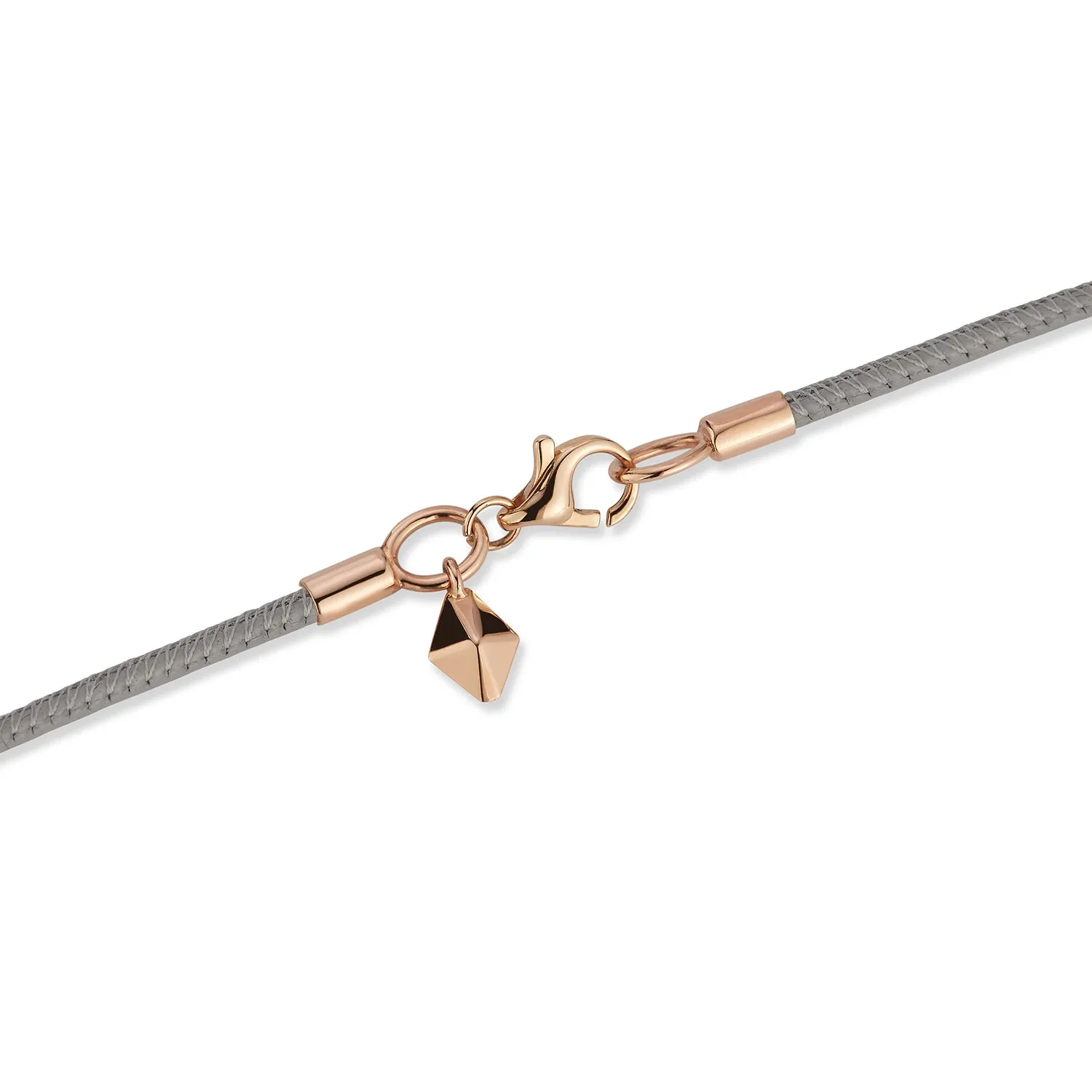 SYDNEY NAPA LEATHER CORD WITH 18K ROSE GOLD CLASP