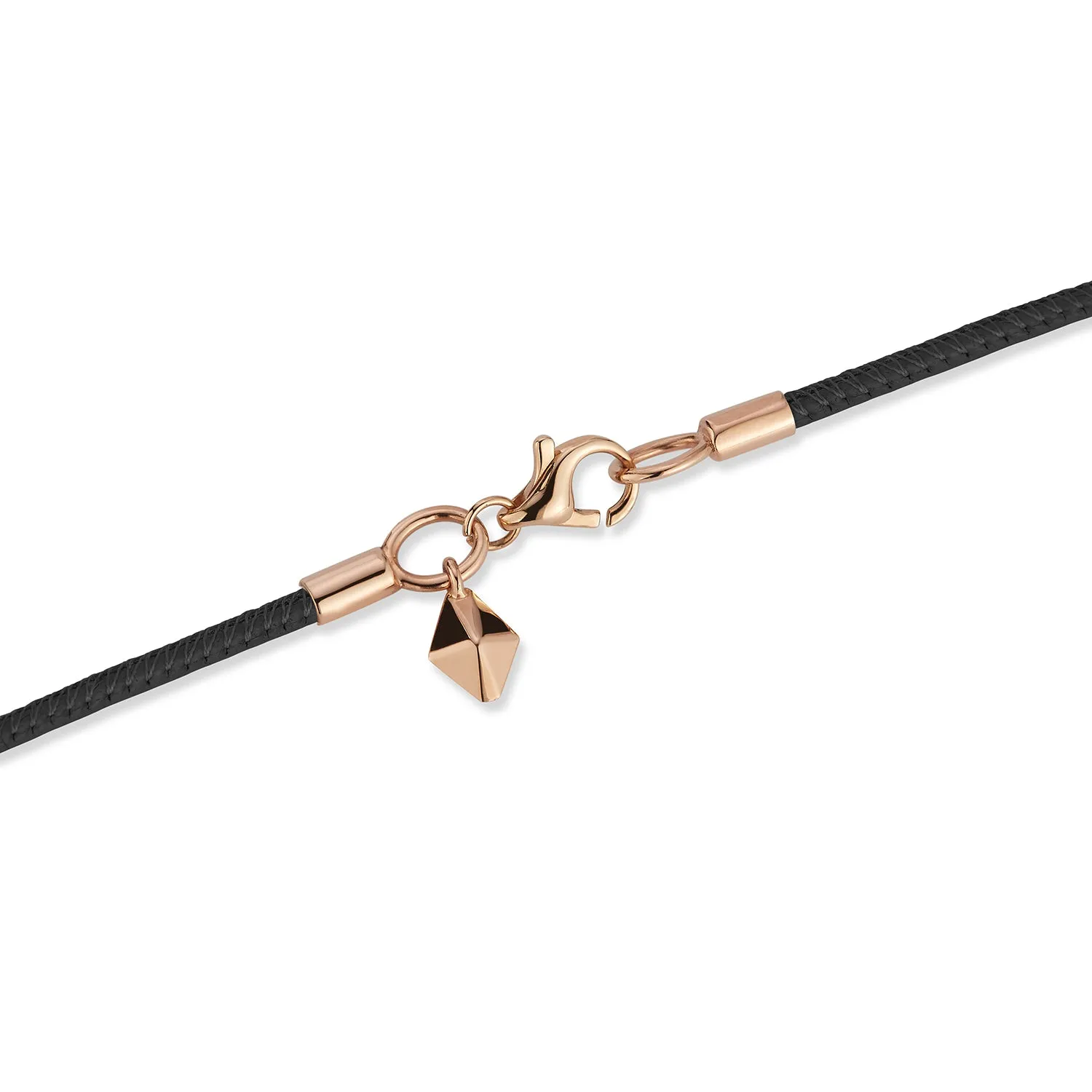 SYDNEY NAPA LEATHER CORD WITH 18K ROSE GOLD CLASP