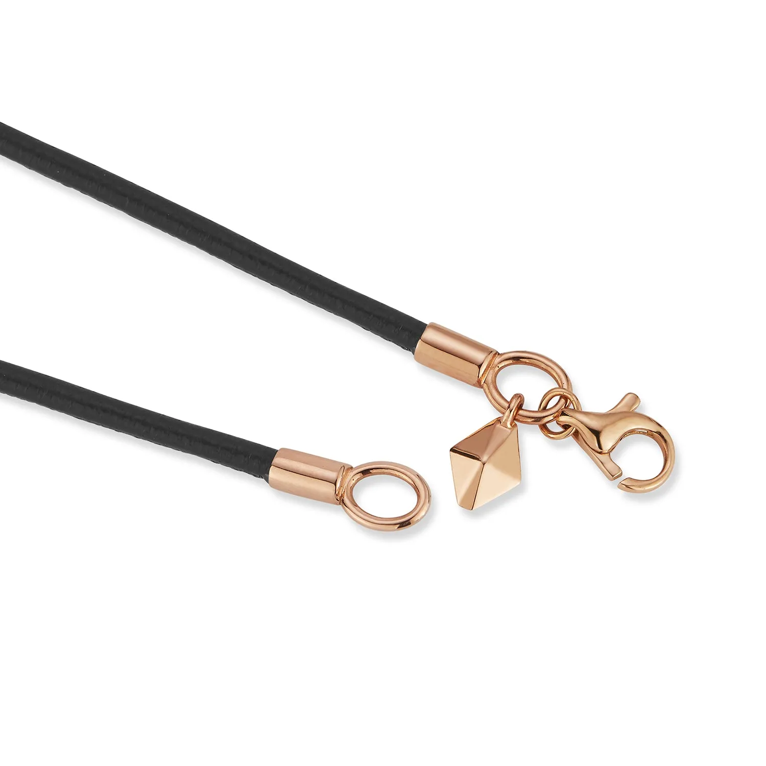 SYDNEY NAPA LEATHER CORD WITH 18K ROSE GOLD CLASP