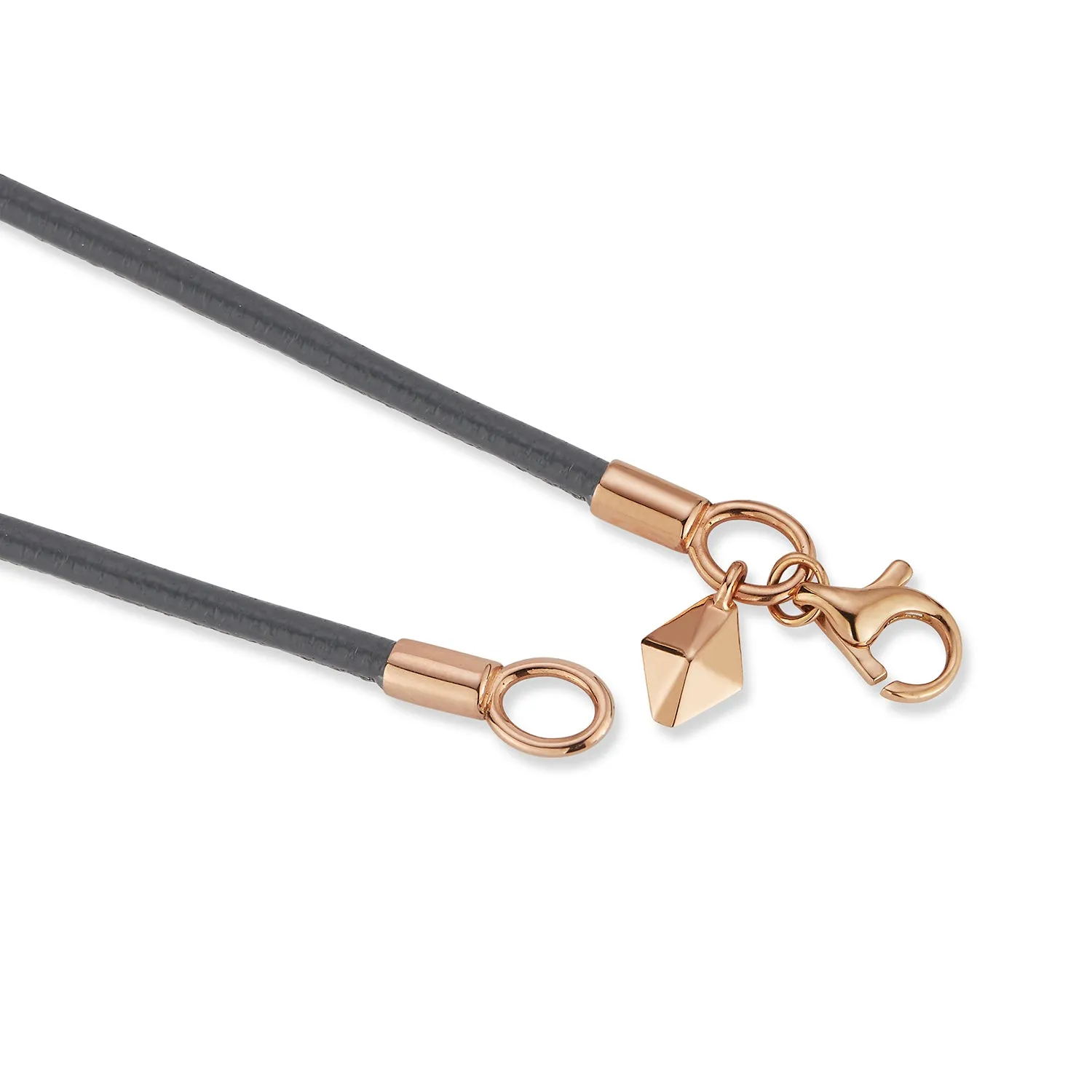 SYDNEY NAPA LEATHER CORD WITH 18K ROSE GOLD CLASP