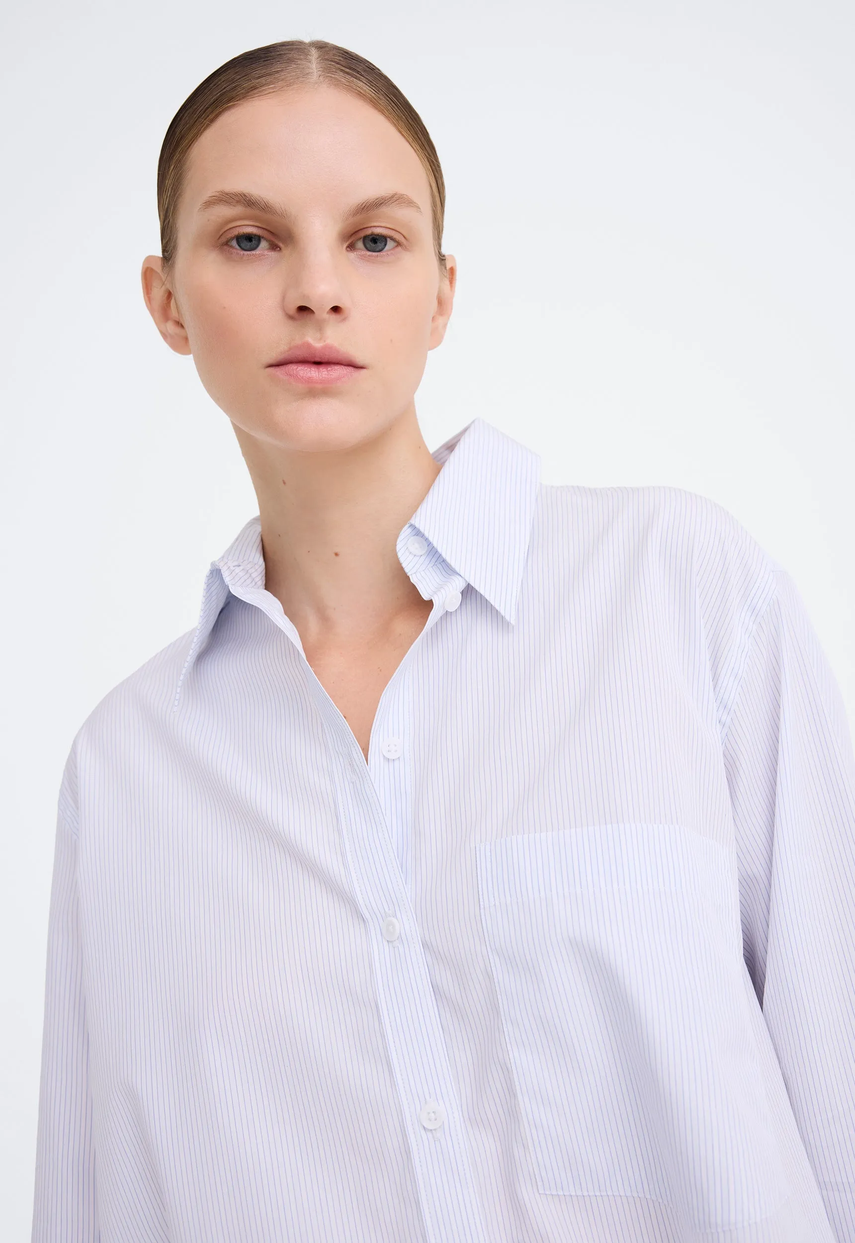 Tanvi Shirt - Blue Shadow Stripe