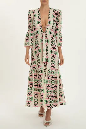 Twisted Flower Midi Robe