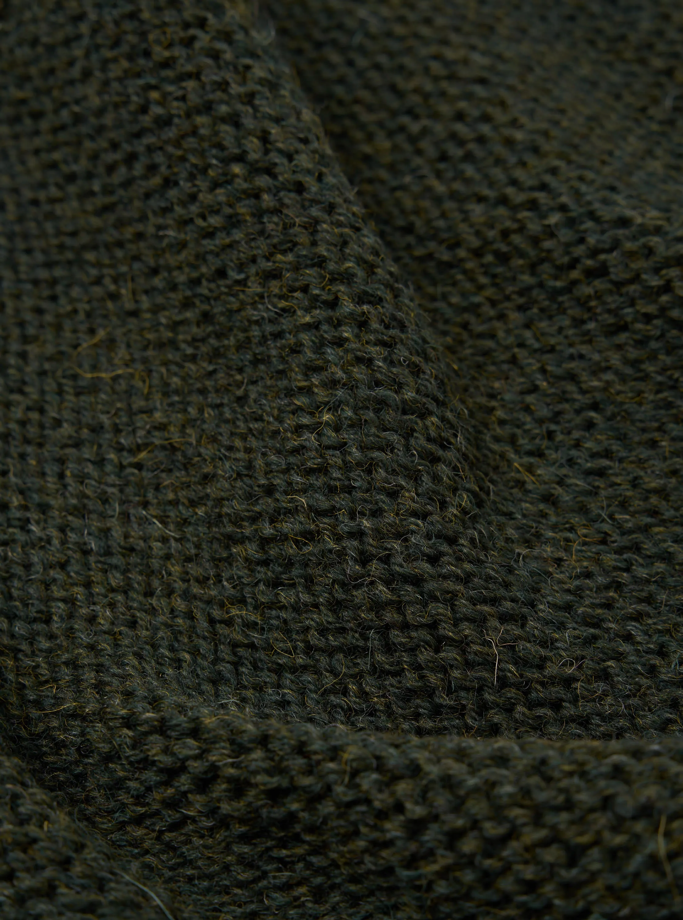 Universal Works Wool Scarf in Olive/Natural British Wool