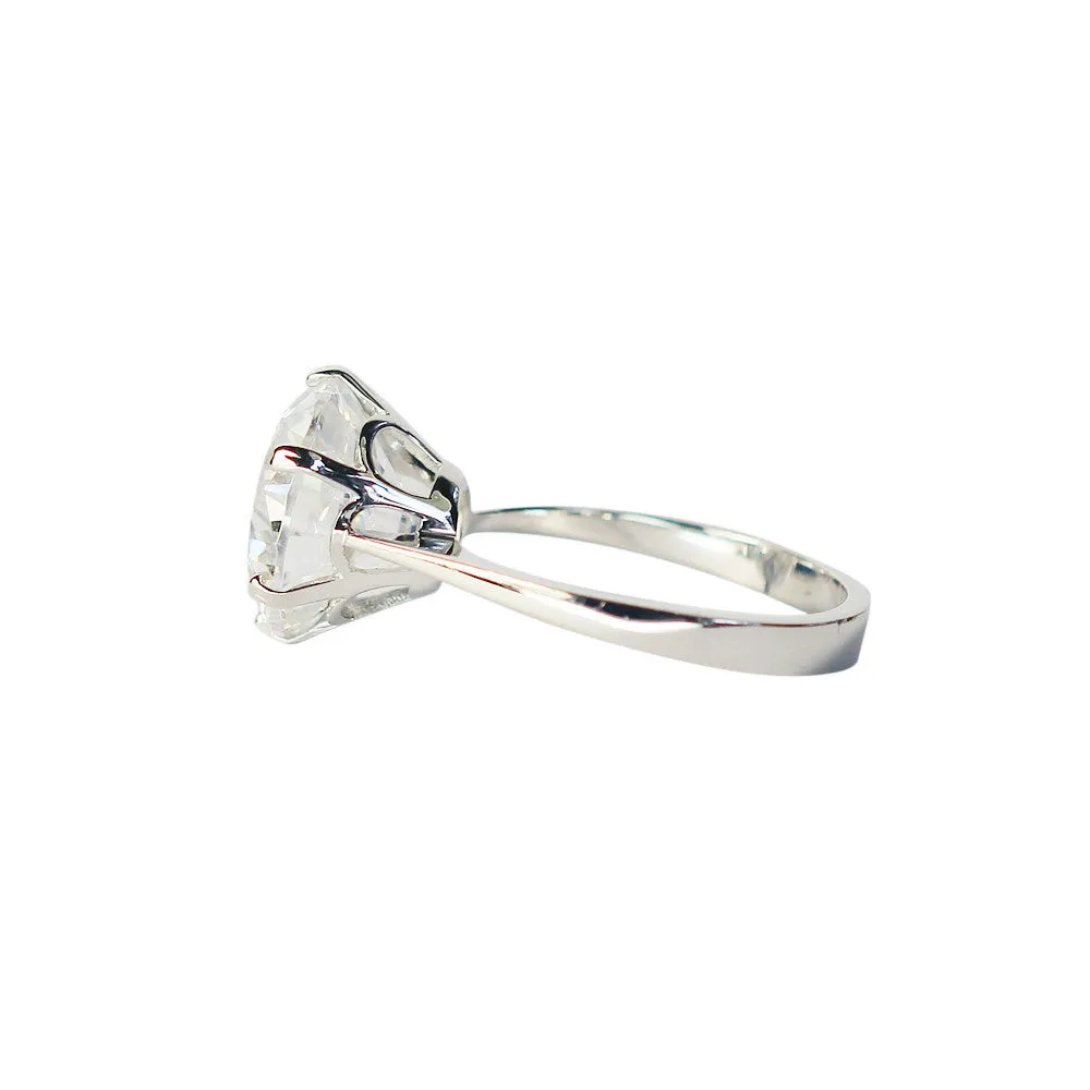 Veora Solitaire Ring (Rhodium, 12mm)